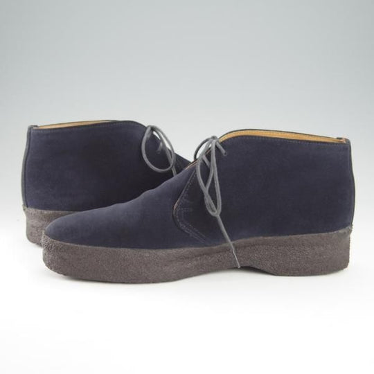 極上★(英)SANDERS/サンダース SIZE 8【定価￥47,300-★チャッカブーツ/マッドガード】スエード/紺/メンズ★i063