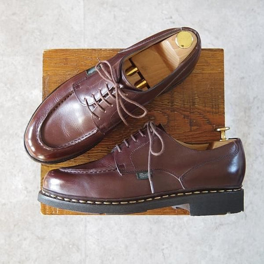 極美品★パラブーツ SIZE 7.5【定価￥71,500-★シャンボード/CHAMBORD】リスレザー/カフェ/CAFE/Uチップ/TEXソール/濃茶/Paraboot★i065