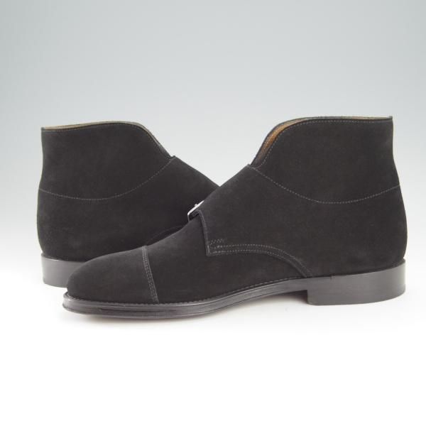 美品★(伊)Doucal's/デュカルス SIZE 39【定価￥63,800-★ブラックラピド製法/ダブルモンク/ブーツ】2479/スエード/黒/メンズ★i066
