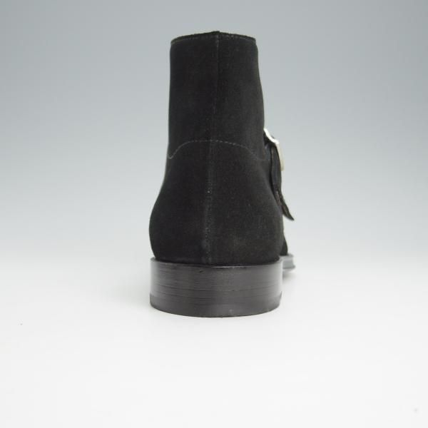 美品★(伊)Doucal's/デュカルス SIZE 39【定価￥63,800-★ブラックラピド製法/ダブルモンク/ブーツ】2479/スエード/黒/メンズ★i066