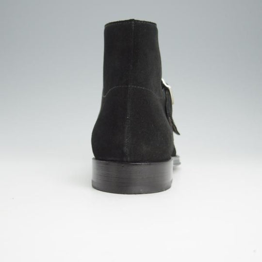 美品★(伊)Doucal's/デュカルス SIZE 39【定価￥63,800-★ブラックラピド製法/ダブルモンク/ブーツ】2479/スエード/黒/メンズ★i066