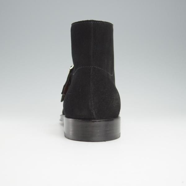 美品★(伊)Doucal's/デュカルス SIZE 39【定価￥63,800-★ブラックラピド製法/ダブルモンク/ブーツ】2479/スエード/黒/メンズ★i066