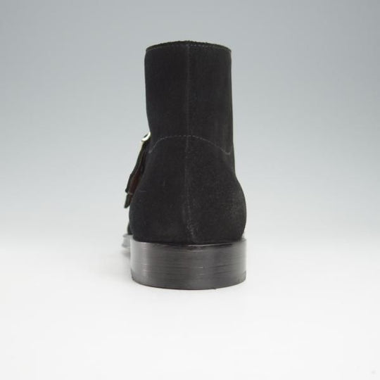 美品★(伊)Doucal's/デュカルス SIZE 39【定価￥63,800-★ブラックラピド製法/ダブルモンク/ブーツ】2479/スエード/黒/メンズ★i066