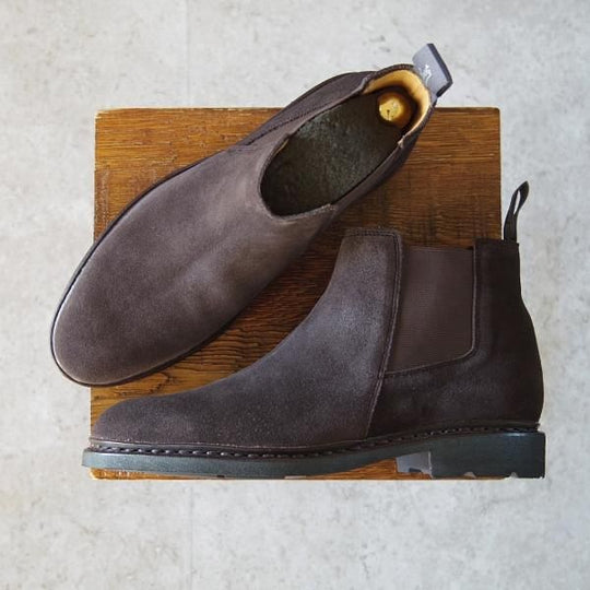 ほぼ試着程度★パラブーツ SIZE 6【定価￥74,800-★サイドゴアブーツ/CHAMFORT】ギャラクシーソール/スエード/濃茶/Paraboot★i069