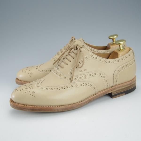 新品タグ付✨️BALLY スイス製 鹿 レザー 革靴 茶 ストレートチップ 8E 本革ストレートチップサイドゴアレースアップシューズ （ダーク
