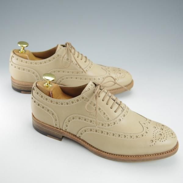 未使用★(スイス)BALLY/バリー(レディース) 38E【★フルブローグ/薄茶】カーフ/ウイングチップ/革靴/レザーシューズ★i074