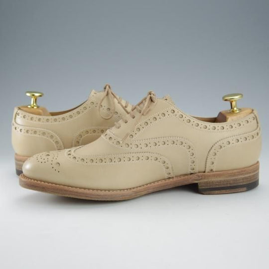 未使用★(スイス)BALLY/バリー(レディース) 38E【★フルブローグ/薄茶】カーフ/ウイングチップ/革靴/レザーシューズ★i074