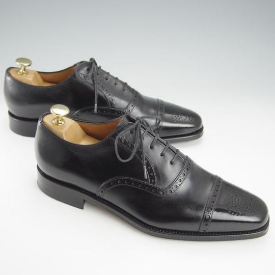 ★(スペイン製)YANKO/ヤンコ SIZE 7.5【グッドイヤーウェルテッド製法★セミブローグ/104838】CAMBRIDGE/カーフ/黒/メンズ★i079