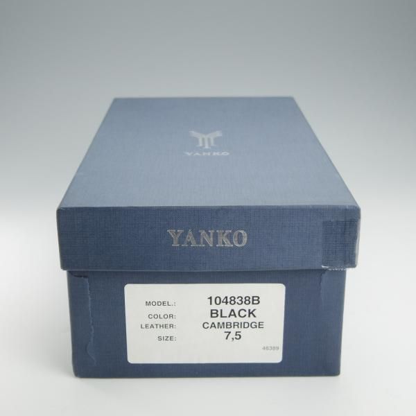 ★(スペイン製)YANKO/ヤンコ SIZE 7.5【グッドイヤーウェルテッド製法★セミブローグ/104838】CAMBRIDGE/カーフ/黒/メンズ★i079