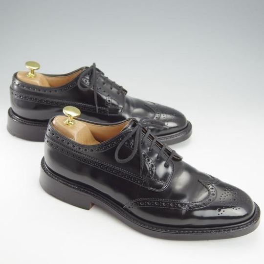 極上★チャーチ 55F/UK5.5【現行定価￥160,600-★グラフトン/GRAFTON】173ラスト/フルブローグ/黒/メンズ/Church's★i082