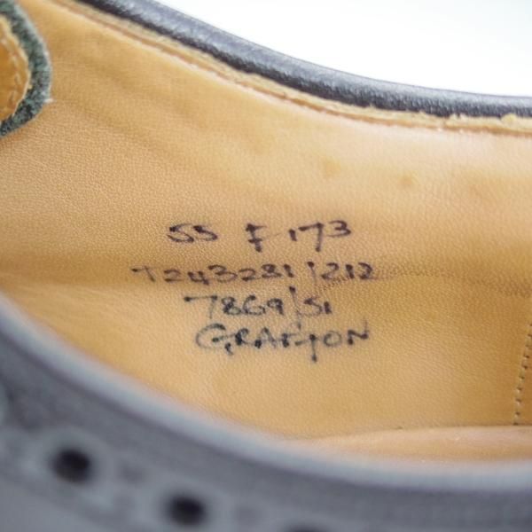 極上★チャーチ 55F/UK5.5【現行定価￥160,600-★グラフトン/GRAFTON】173ラスト/フルブローグ/黒/メンズ/Church's★i082