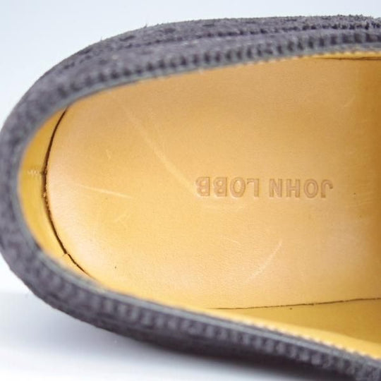 極美品★ジョンロブ 5D【モデル定価￥192,500-★STOWEY/8695ラスト/濃紺〜ほぼ黒】フルブローグ/スエード/メンズ/JOHN LOBB★i088