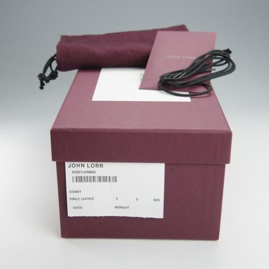極美品★ジョンロブ 5D【モデル定価￥192,500-★STOWEY/8695ラスト/濃紺〜ほぼ黒】フルブローグ/スエード/メンズ/JOHN LOBB★i088