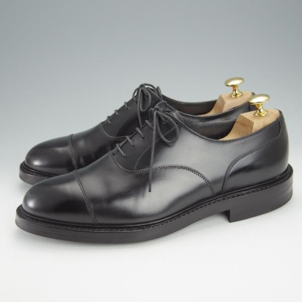 極美品★クロケット&ジョーンズ 7E【定価￥97,900-★ダイナイトソール/EXETER 4】375ラスト/ストレートチップ/黒/Crockett&Jones★i093