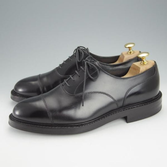 極美品★クロケット&ジョーンズ 7E【定価￥97,900-★ダイナイトソール/EXETER 4】375ラスト/ストレートチップ/黒/Crockett&Jones★i093