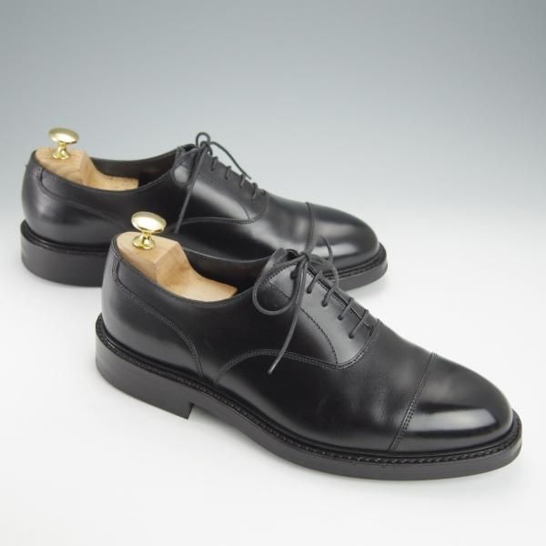 極美品★クロケット&ジョーンズ 7E【定価￥97,900-★ダイナイトソール/EXETER 4】375ラスト/ストレートチップ/黒/Crockett&Jones★i093