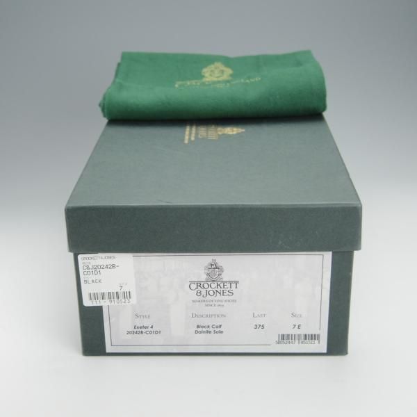 極美品★クロケット&ジョーンズ 7E【定価￥97,900-★ダイナイトソール/EXETER 4】375ラスト/ストレートチップ/黒/Crockett&Jones★i093