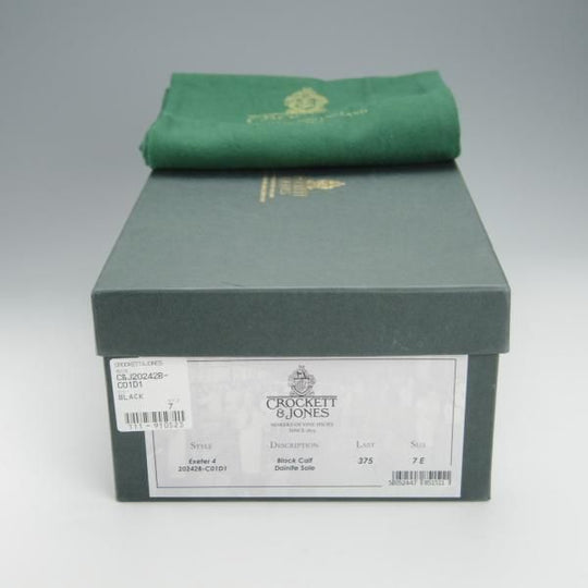 極美品★クロケット&ジョーンズ 7E【定価￥97,900-★ダイナイトソール/EXETER 4】375ラスト/ストレートチップ/黒/Crockett&Jones★i093