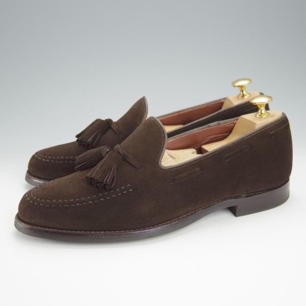 極美品★クロケット&ジョーンズ 7E【定価￥72,600-★バーニーズNY別注/NASH 2】376ラスト/タッセルローファー/濃茶/Crockett&Jones★i095