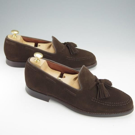極美品★クロケット&ジョーンズ 7E【定価￥72,600-★バーニーズNY別注/NASH 2】376ラスト/タッセルローファー/濃茶/Crockett&Jones★i095