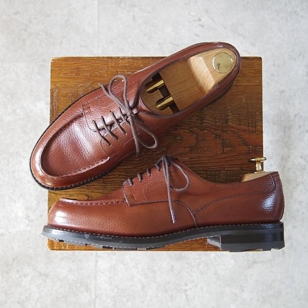 極美品★J.M.ウェストン 7C【定価￥137,500-★ゴルフ/GOLF】641/31ラスト/Uチップ/グレインレザー/茶/メンズ/Weston/ウエストン★i097