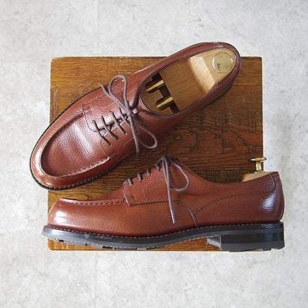 極美品★J.M.ウェストン 7C【定価￥137,500-★ゴルフ/GOLF】641/31ラスト/Uチップ/グレインレザー/茶/メンズ/Weston/ウエストン★i097
