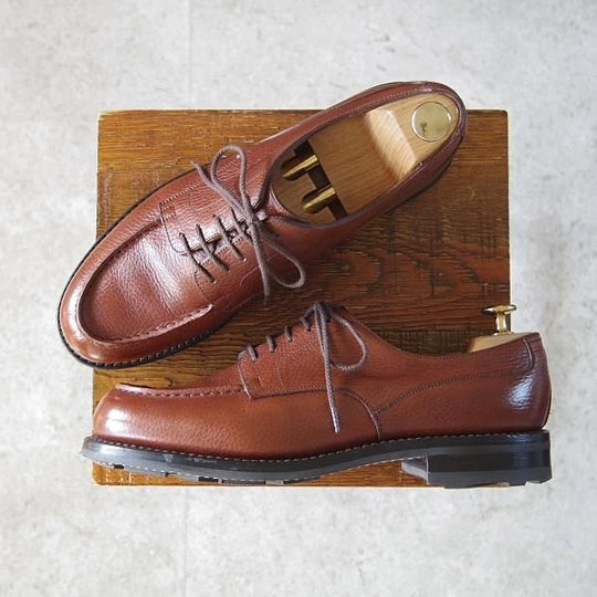 極美品★J.M.ウェストン 7C【定価￥137,500-★ゴルフ/GOLF】641/31ラスト/Uチップ/グレインレザー/茶/メンズ/Weston/ウエストン★i097