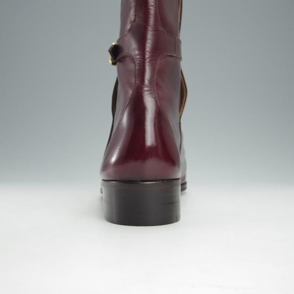 未使用★(伊)タニノクリスチー SIZE 7.5【定価15万円以上★ジョッパーブーツ】102426/赤茶/カーフ/TANINO CRISCI★i099