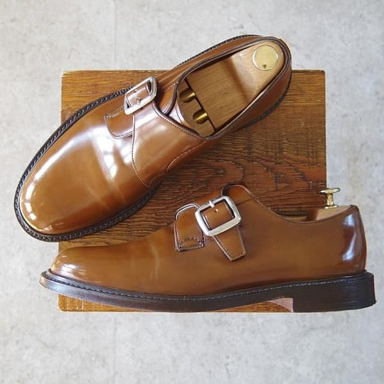 極美品★チャーチ 85F/UK8.5【定価￥106,700-★SHANNON同仕様のモンクストラップ/シャノン】Meadwell/103ラスト/茶/Church's★i115