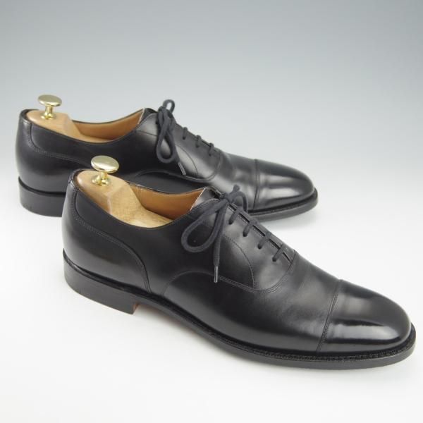 美品★チャーチ 80D/UK7.5程度【貴重★100ラスト/Bamford】4都市ロゴ/ストレートチップ/カーフ/黒/メンズ/Church's★i118