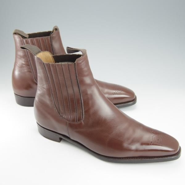 極上★(英)アンソニー・クレバリー 8E【定価20万円以上★サイドゴアブーツ/ROURKE】カーフ/茶/メンズ/ANTHONY CLEVERLEY★i119