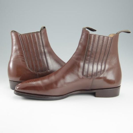 極上★(英)アンソニー・クレバリー 8E【定価20万円以上★サイドゴアブーツ/ROURKE】カーフ/茶/メンズ/ANTHONY CLEVERLEY★i119