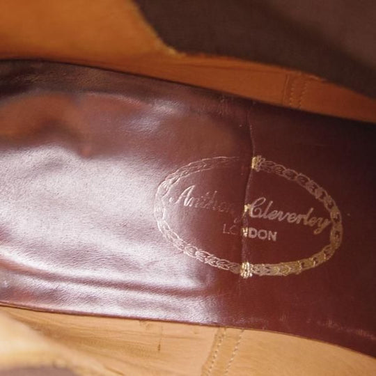 極上★(英)アンソニー・クレバリー 8E【定価20万円以上★サイドゴアブーツ/ROURKE】カーフ/茶/メンズ/ANTHONY CLEVERLEY★i119