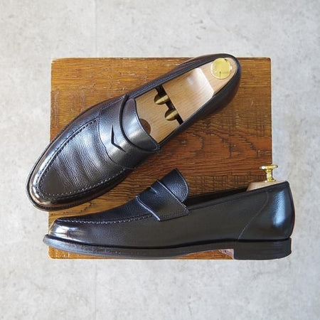 極上★クロケット&ジョーンズ 7E【定価￥83,600-★バーニーズNY別注/SELHURST】366ラスト/コインローファー/黒/Crockett&Jones★i121