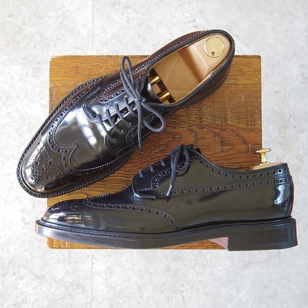 極美品★チャーチ 75F/UK7.5【現行定価￥160,600-★グラフトン/GRAFTON】173ラスト/フルブローグ/黒/メンズ/Church's★i125