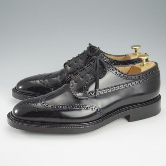 極美品★チャーチ 75F/UK7.5【現行定価￥160,600-★グラフトン/GRAFTON】173ラスト/フルブローグ/黒/メンズ/Church's★i125