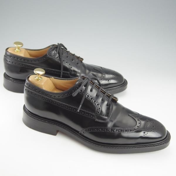 極美品★チャーチ 75F/UK7.5【現行定価￥160,600-★グラフトン/GRAFTON】173ラスト/フルブローグ/黒/メンズ/Church's★i125