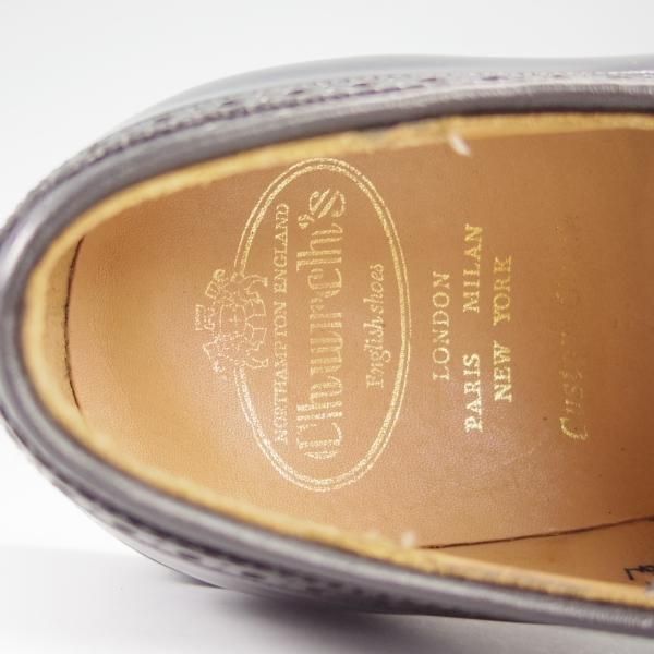 極美品★チャーチ 75F/UK7.5【現行定価￥160,600-★グラフトン/GRAFTON】173ラスト/フルブローグ/黒/メンズ/Church's★i125