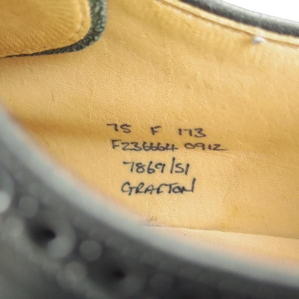 極美品★チャーチ 75F/UK7.5【現行定価￥160,600-★グラフトン/GRAFTON】173ラスト/フルブローグ/黒/メンズ/Church's★i125