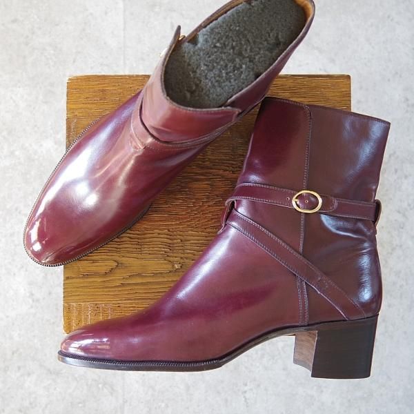 未使用★(伊)タニノクリスチー SIZE 7.5【定価15万円以上★ジョッパーブーツ】100750/赤茶/カーフ/TANINO CRISCI★i127