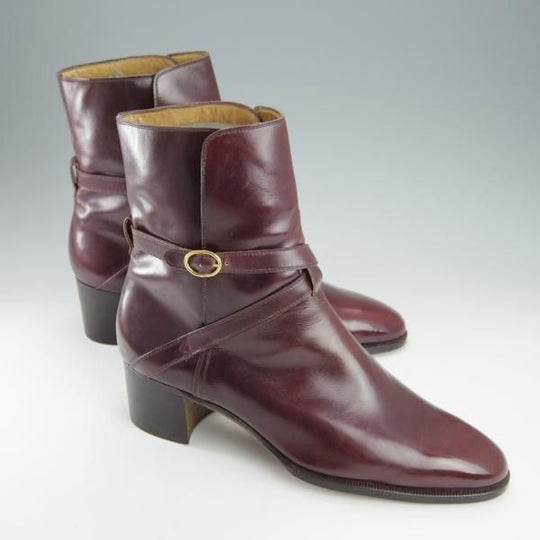 未使用★(伊)タニノクリスチー SIZE 7.5【定価15万円以上★ジョッパーブーツ】100750/赤茶/カーフ/TANINO CRISCI★i127