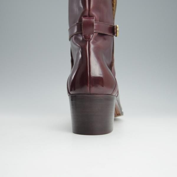 未使用★(伊)タニノクリスチー SIZE 7.5【定価15万円以上★ジョッパーブーツ】100750/赤茶/カーフ/TANINO CRISCI★i127