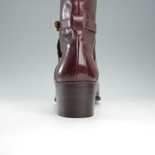 未使用★(伊)タニノクリスチー SIZE 7.5【定価15万円以上★ジョッパーブーツ】100750/赤茶/カーフ/TANINO CRISCI★i127