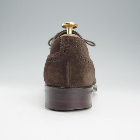 美品★(スペイン製)カルミナ SIZE 6.5【モデル定価￥72,600-★MEERMIN別注/10051】セミブローグ/スエード/濃茶/メンズ/CARMINA★i134