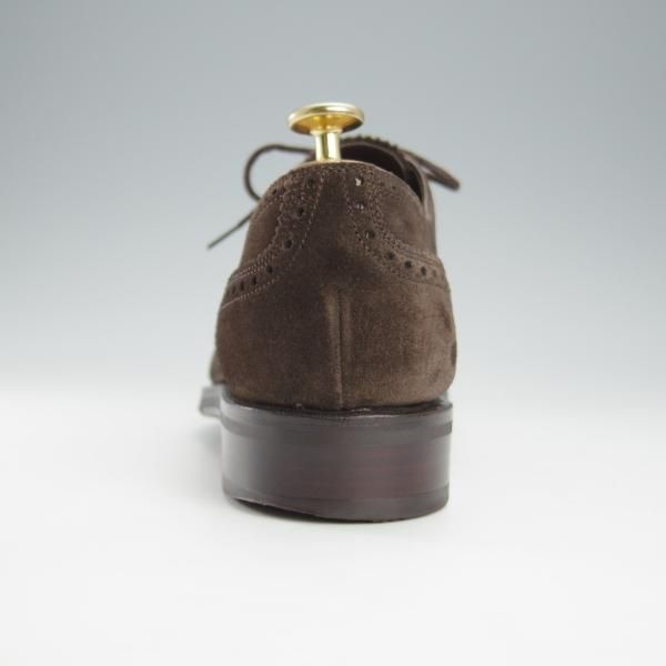 美品★(スペイン製)カルミナ SIZE 6.5【モデル定価￥72,600-★MEERMIN別注/10051】セミブローグ/スエード/濃茶/メンズ/CARMINA★i134
