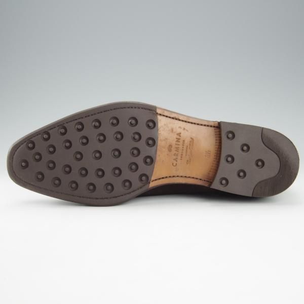 美品★(スペイン製)カルミナ SIZE 6.5【モデル定価￥72,600-★MEERMIN別注/10051】セミブローグ/スエード/濃茶/メンズ/CARMINA★i134