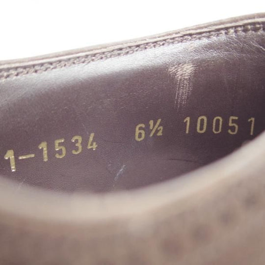 美品★(スペイン製)カルミナ SIZE 6.5【モデル定価￥72,600-★MEERMIN別注/10051】セミブローグ/スエード/濃茶/メンズ/CARMINA★i134