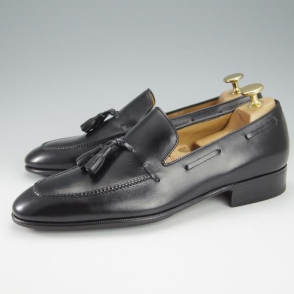 未使用★(伊)エンツォ・ボナフェ SIZE 6【定価￥102,600-★タッセルローファー/EB-41】LUNAラスト/カーフ/黒/メンズ/Enzo Bonafe★i136