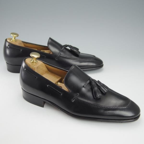 未使用★(伊)エンツォ・ボナフェ SIZE 6【定価￥102,600-★タッセルローファー/EB-41】LUNAラスト/カーフ/黒/メンズ/Enzo Bonafe★i136