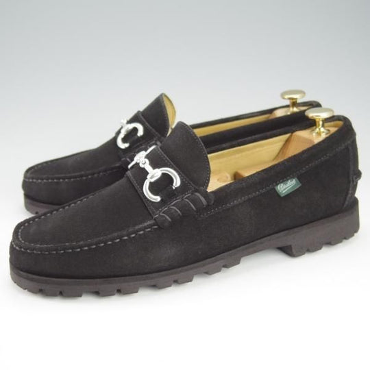 極美品★パラブーツ SIZE 7【★ユナイテッドアローズ別注/CORAUX MORS】ビットローファー/スエード/黒/UNITED ARROWS/Paraboot★i137